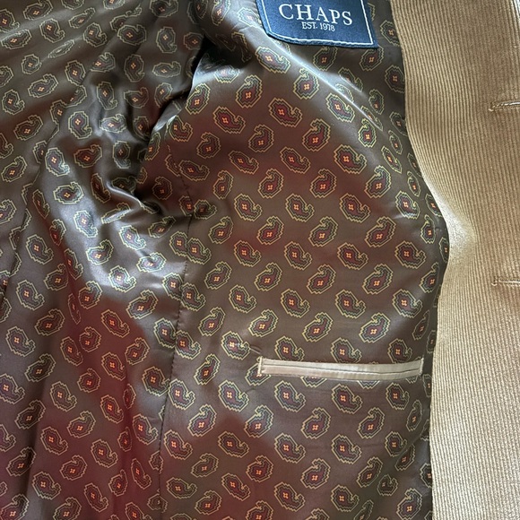 Chaps Ralph Lauren Corduroy Blazer 40R Tan Sport Jacket Coat Elbow Patches NWOT - Picture 9 of 13